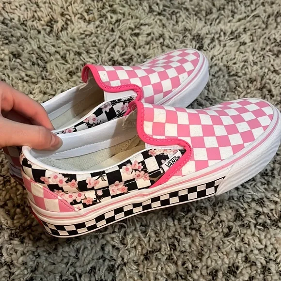 Custom Vans Womens Pink Vans Slip Ons Rose Vans Pink Collection